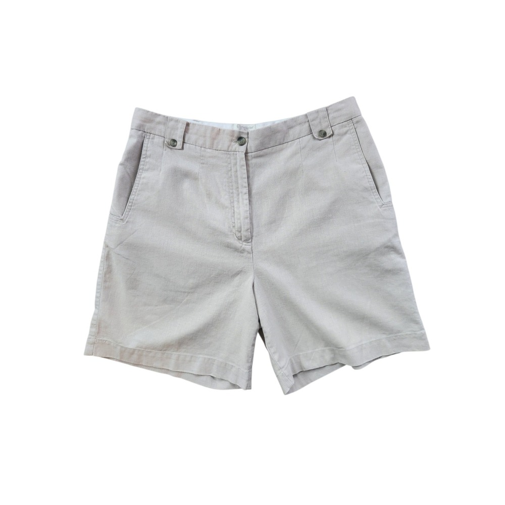 Christopher & Banks‎ Shorts Womens 12 Beige Excellent Linen Cotton Wrinkle Free